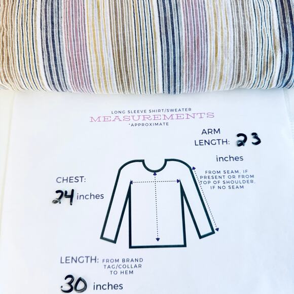 Free People Womens High Tide Button Top Shirt Size M Cotton Blend Stripe Pastel - Picture 8 of 8